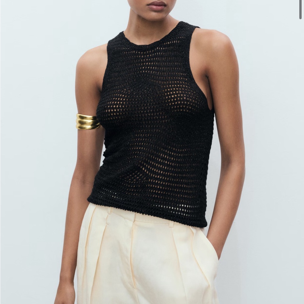 Mango Black Knit Tank Top
